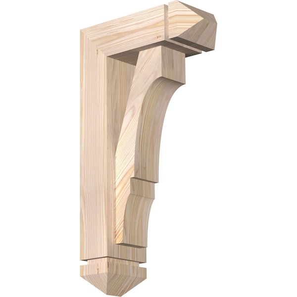 Ekena Millwork Balboa Arts and Crafts Smooth Bracket w/ Offset Brace, Douglas Fir, 5 1/2"W x 14"D x 26"H BKT0604X14X26BOA03SDF - main